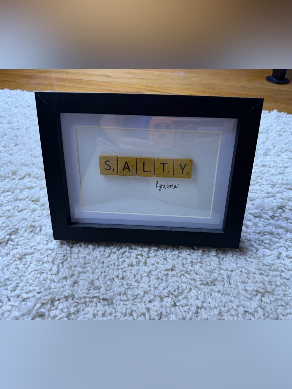 Black Framed 'SALTY' Scrabble Tile Wall Accent